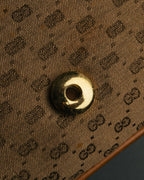 "GUCCI" 70's-80's Micro GG monogram canvas shoulder bag with stirrup hardware