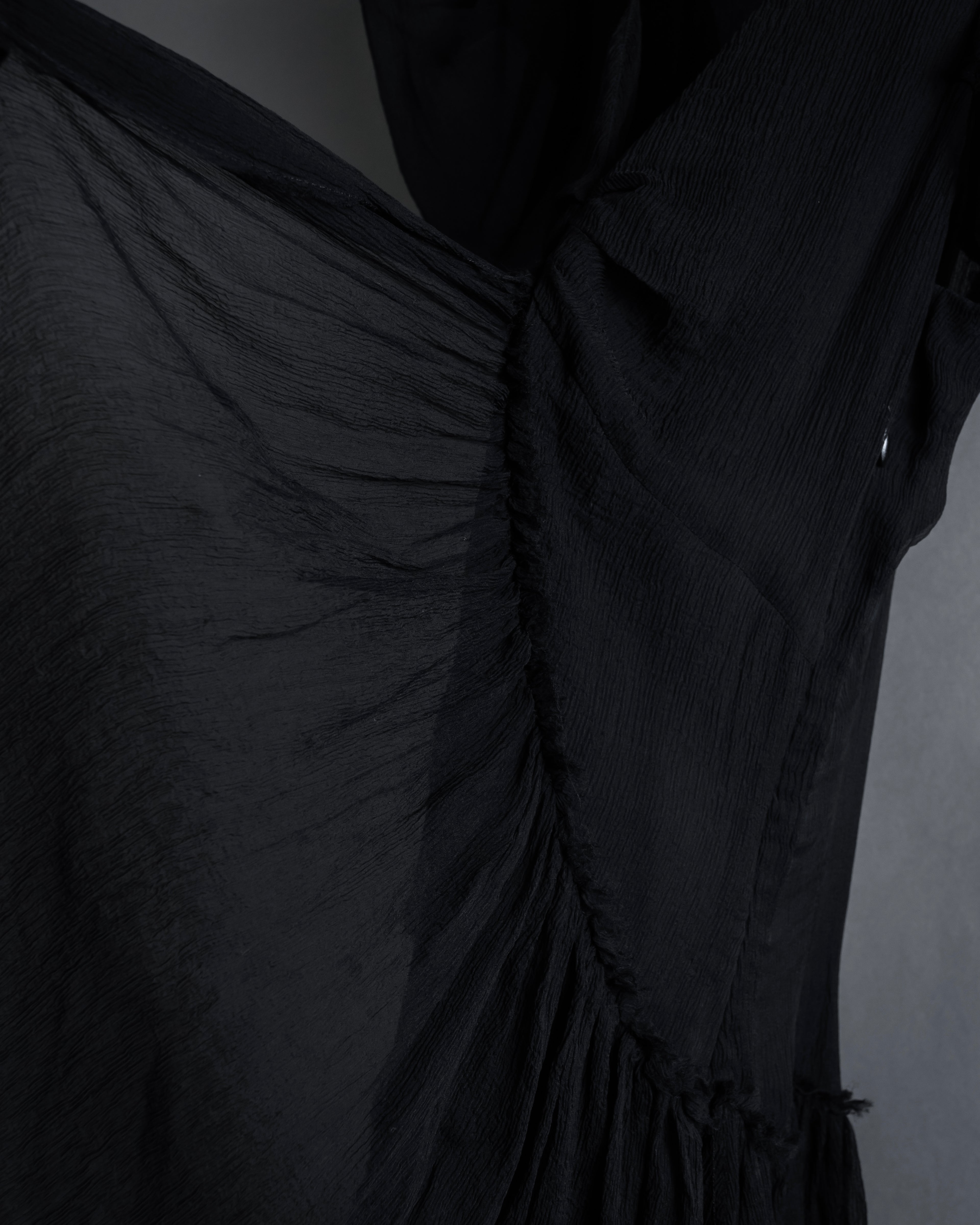 "MCQ Alexander McQueen" 06-10's Puffed sleeve gathered georgette long dress