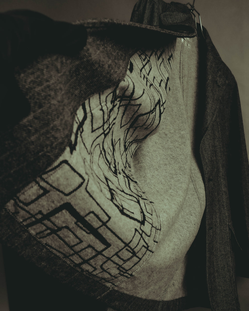 “COMME des GARÇONS SHIRT” 2000's- layered pocket print tailored jacket