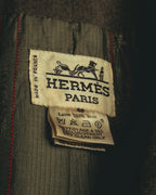 –SPECIAL– "Hermès" 70's-80's Equestrian wool tailored jacket