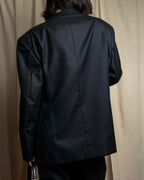 "YVES SAINT LAURENT" 00's shadow stripe pattern beautiful tailoring set up