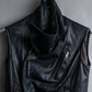 "Rick Owens" 100% lamb leather high neck sleeveless jacket