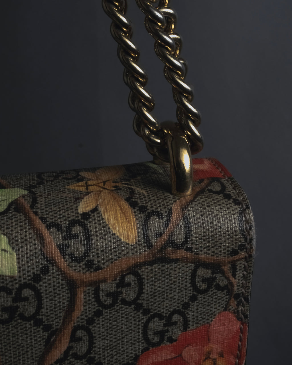 -SPECIAL- "GUCCI" Michele-era floral padlock design chain shoulder bag