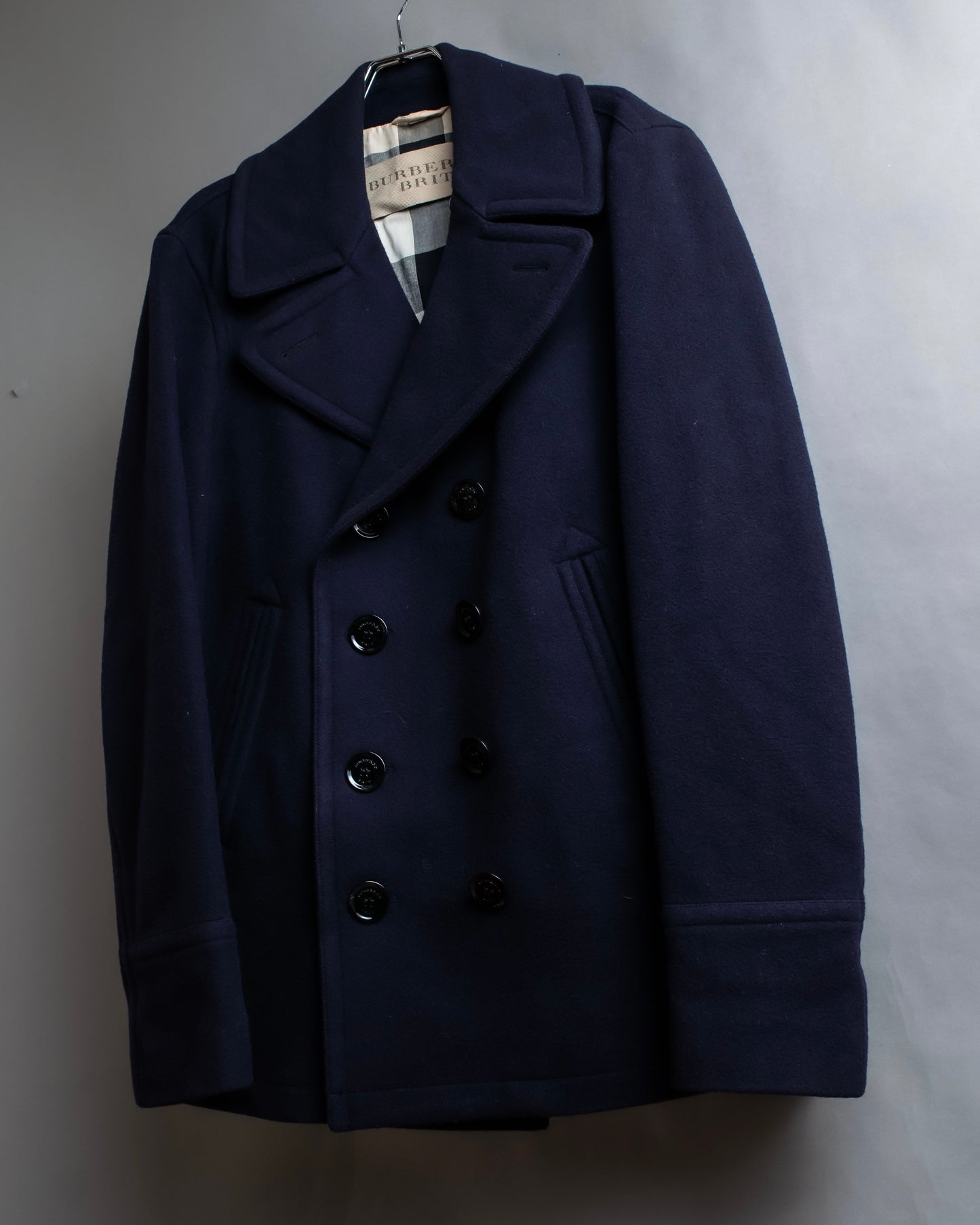 "BURBERRY BRIT" Double breasted wool melton pea coat