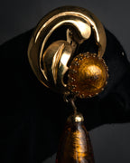 “GIANFRANCO FERRE“ 80’s-90’s Sculptural amber drop earrings