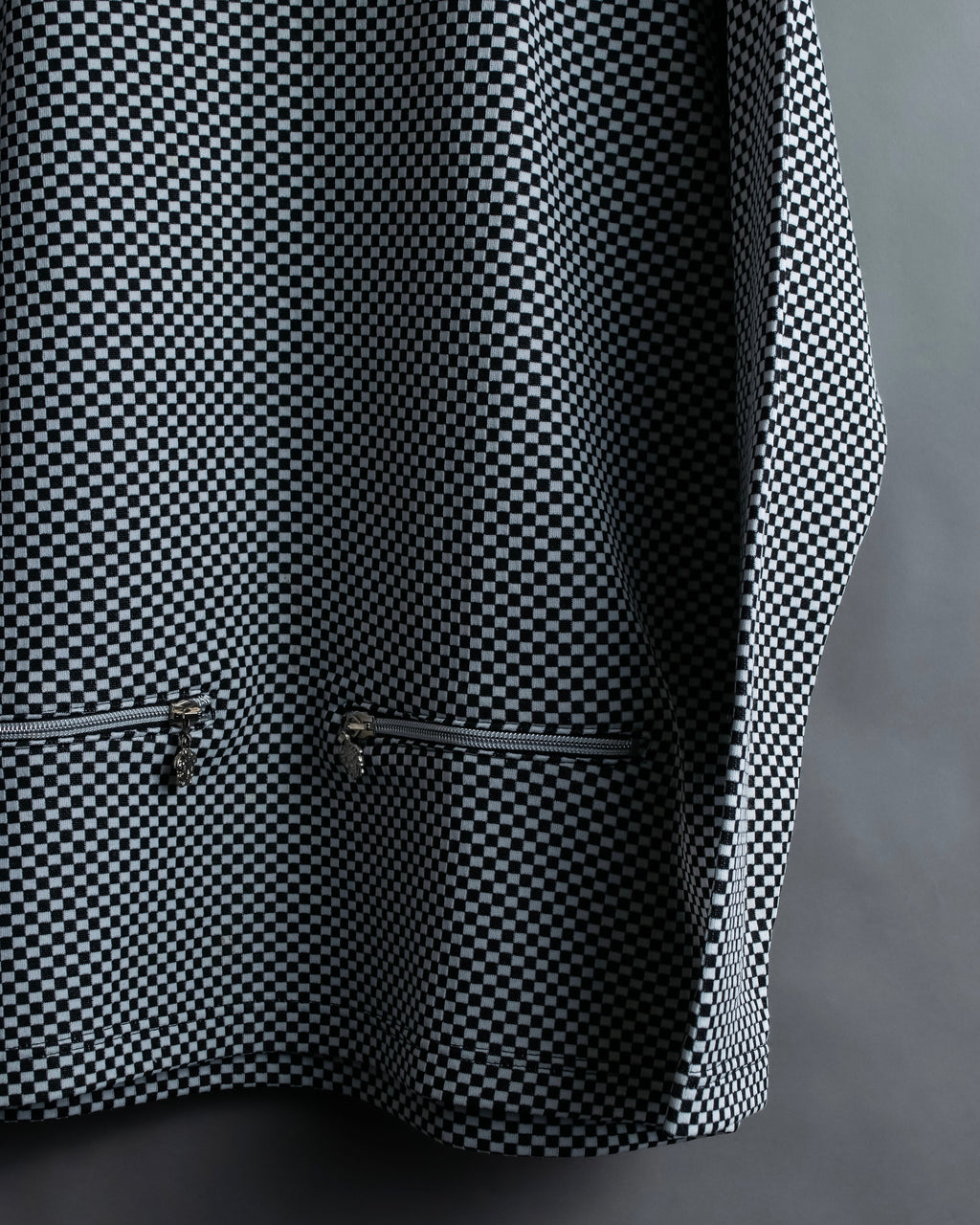 “VERSACE” checkered pattern zip pocket pull over