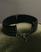 –SPECIAL– "Christian Dior" Late 2000s-2020s Eyelet leather choker necklace