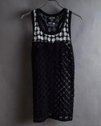 "JEAN PAUL GAULTIER MAILLE FEMME" Layered dot illusion mesh dress