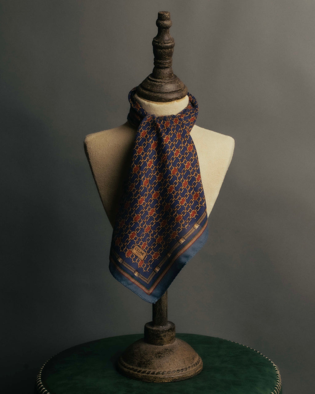 "CELINE" 80's-90's Chain print scarf