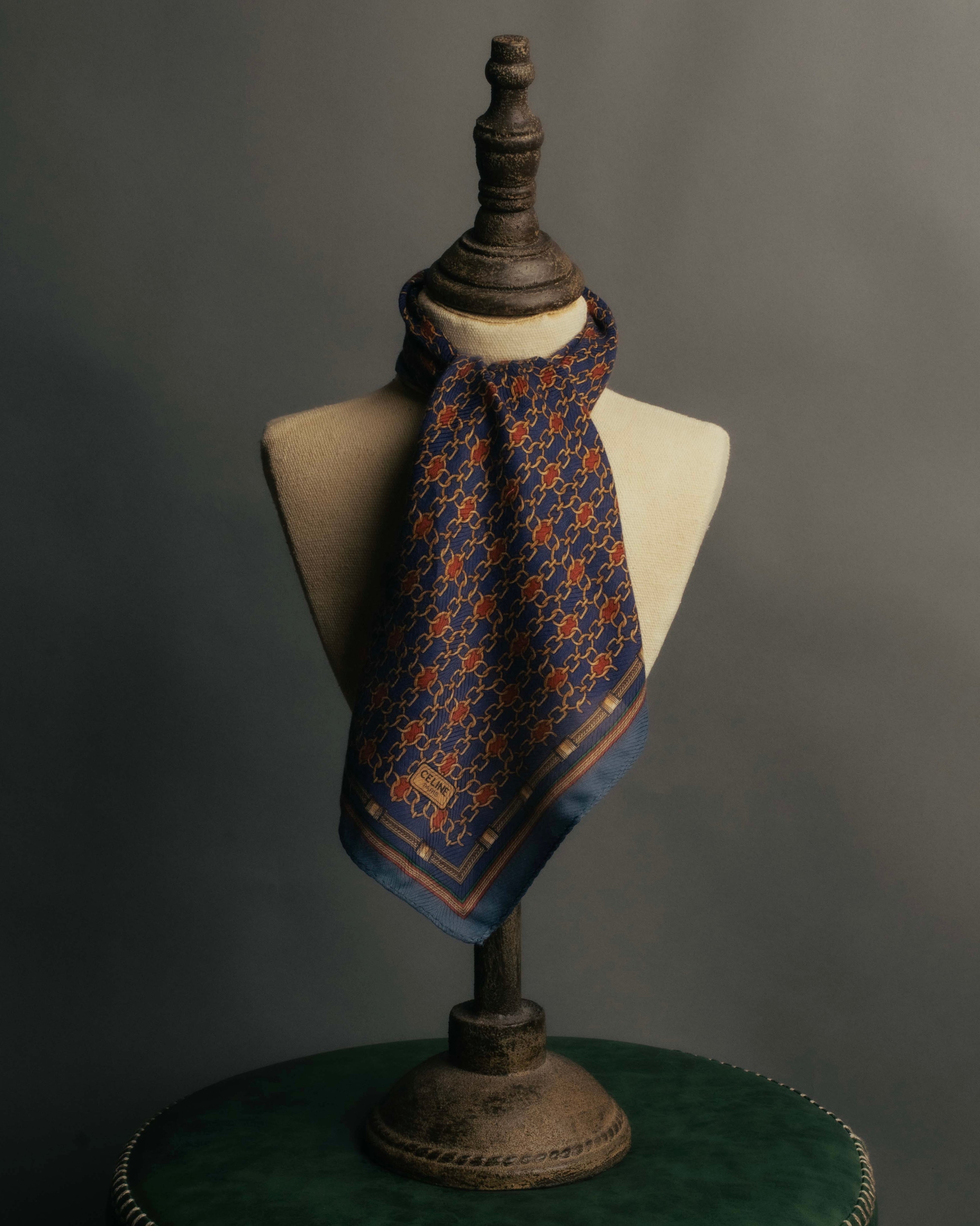 "CELINE" 80's-90's Chain print scarf