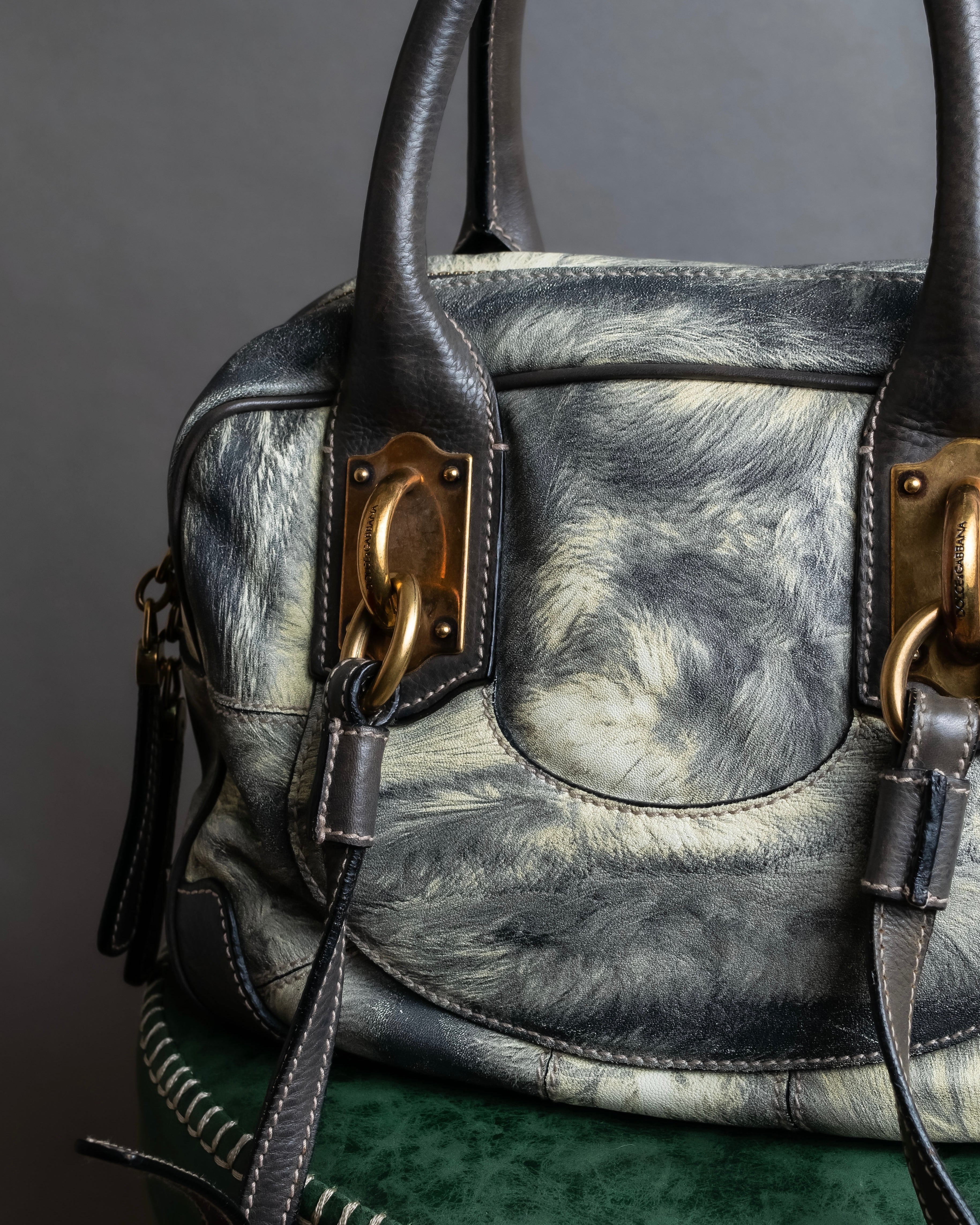 "DOLCE &amp; GABBANA" Miss edge series calf leather 2 way bag