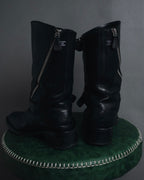 "CHANEL" 2006-12 Double-buckle leather engineer boots