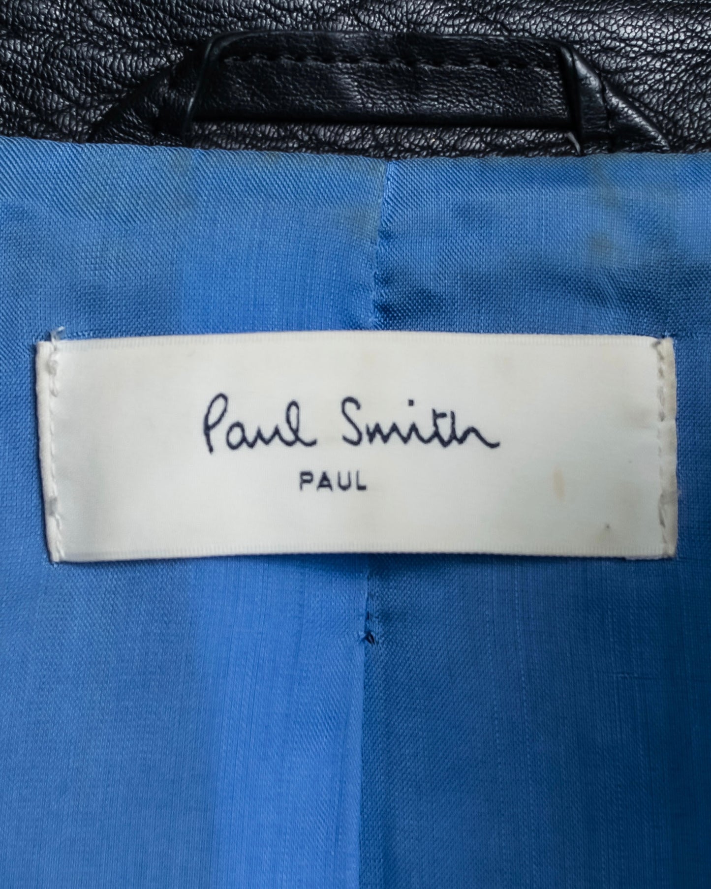 "PAUL SMITH" 100% sheep skin no collar leather jacket