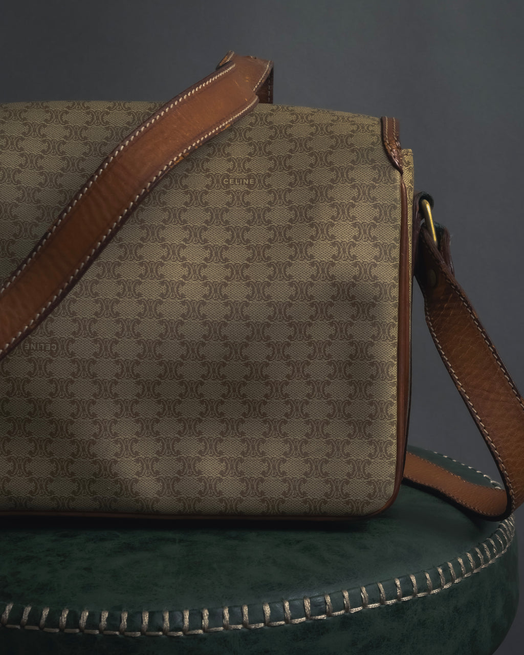 "CELINE" 80’s macadam canvas shoulder bag