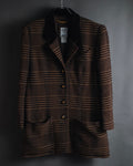 "CELINE" Late 80s–Early 90s velvet-collar woven jacket