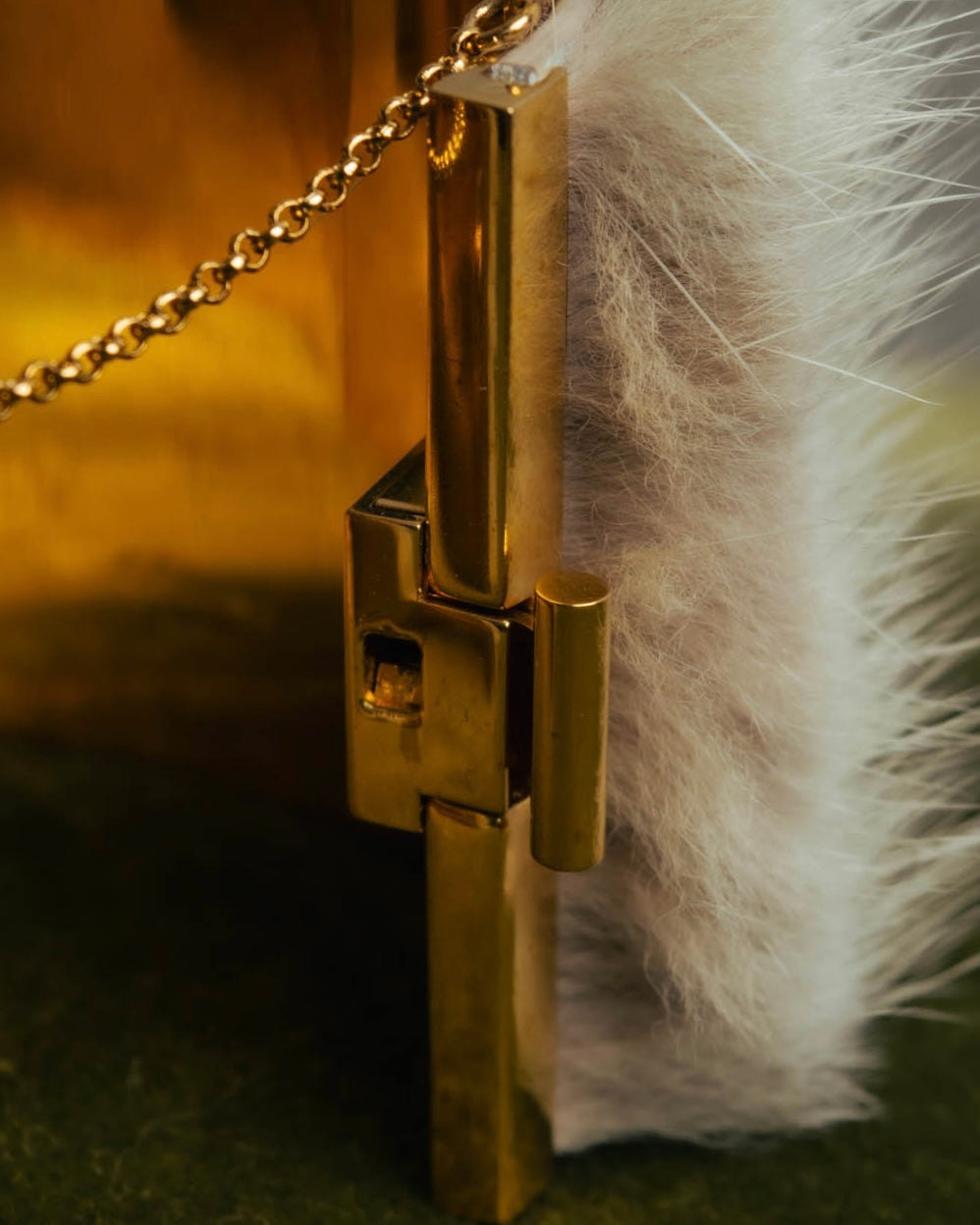 “CELINE” 2010’s Fur covered cuff bracelet