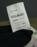 "DIOR" Green printed silk mitzah scarf