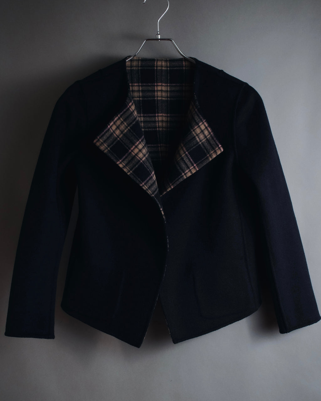 "WEEKEND MaxMara" 2010’s plaid virgin wool collarless jacket