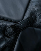 "YVES SAINT LAURENT" Crocodile embossed combination design leather bag