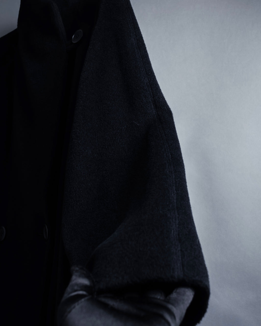 "allegri" Crossover design 2-way collar wool coat