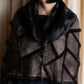 "GIVENCHY" Fur & leather used reversible short shawl collar jacket