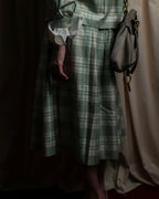 "BURBERRYS" Mint green check pattern skirt type set up