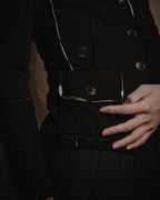 "Donna Karan" Contrast piped tailored jacket