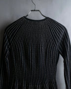 "Alexandar McQueen" Waist-shape detail vertical stitch cardigan