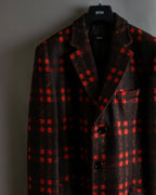 "HUGO BOSS" Plaid brushed wool tailored coat