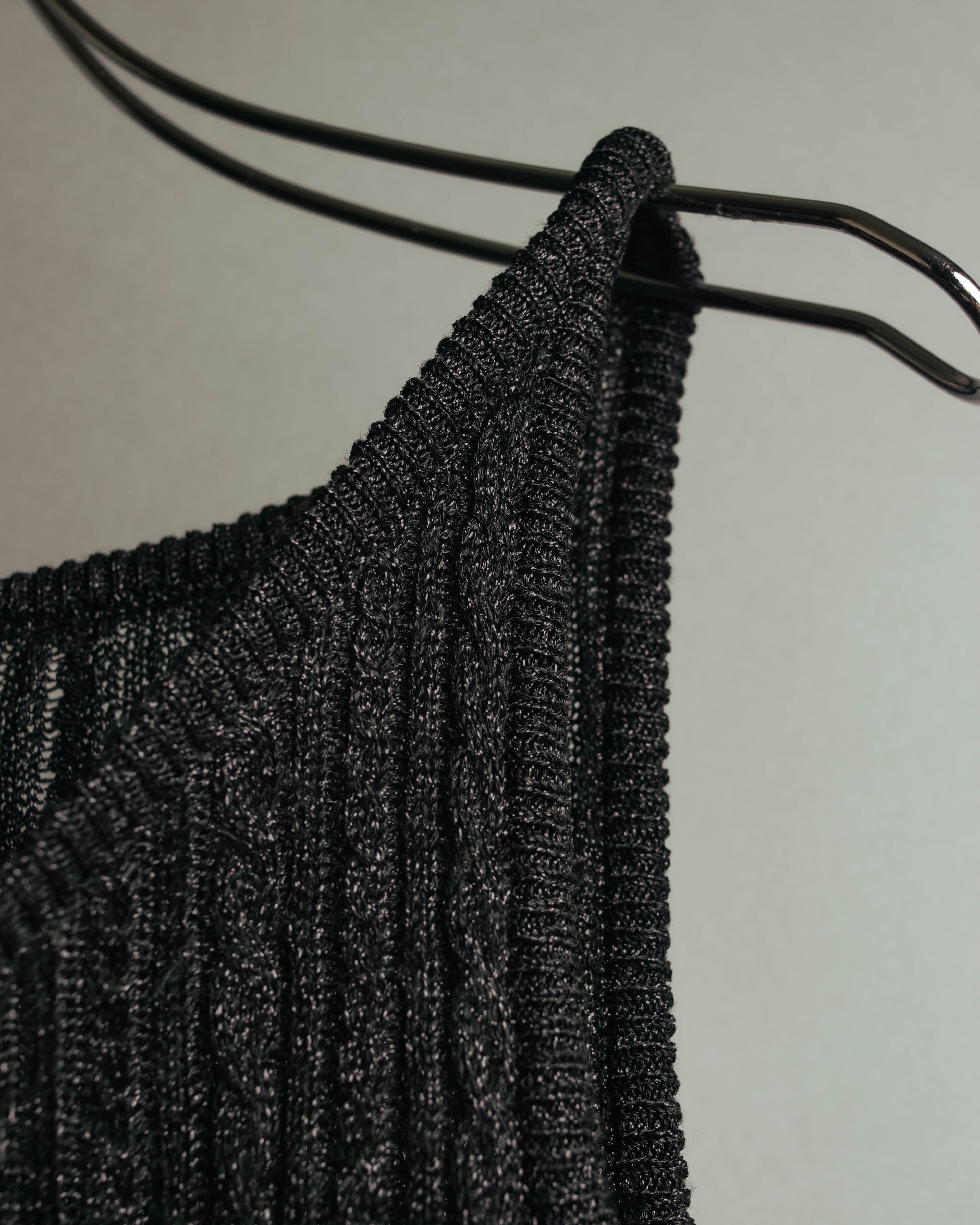 "Yves Saint Laurent" 80's-90's Metallic ribbed sleeveless knit top
