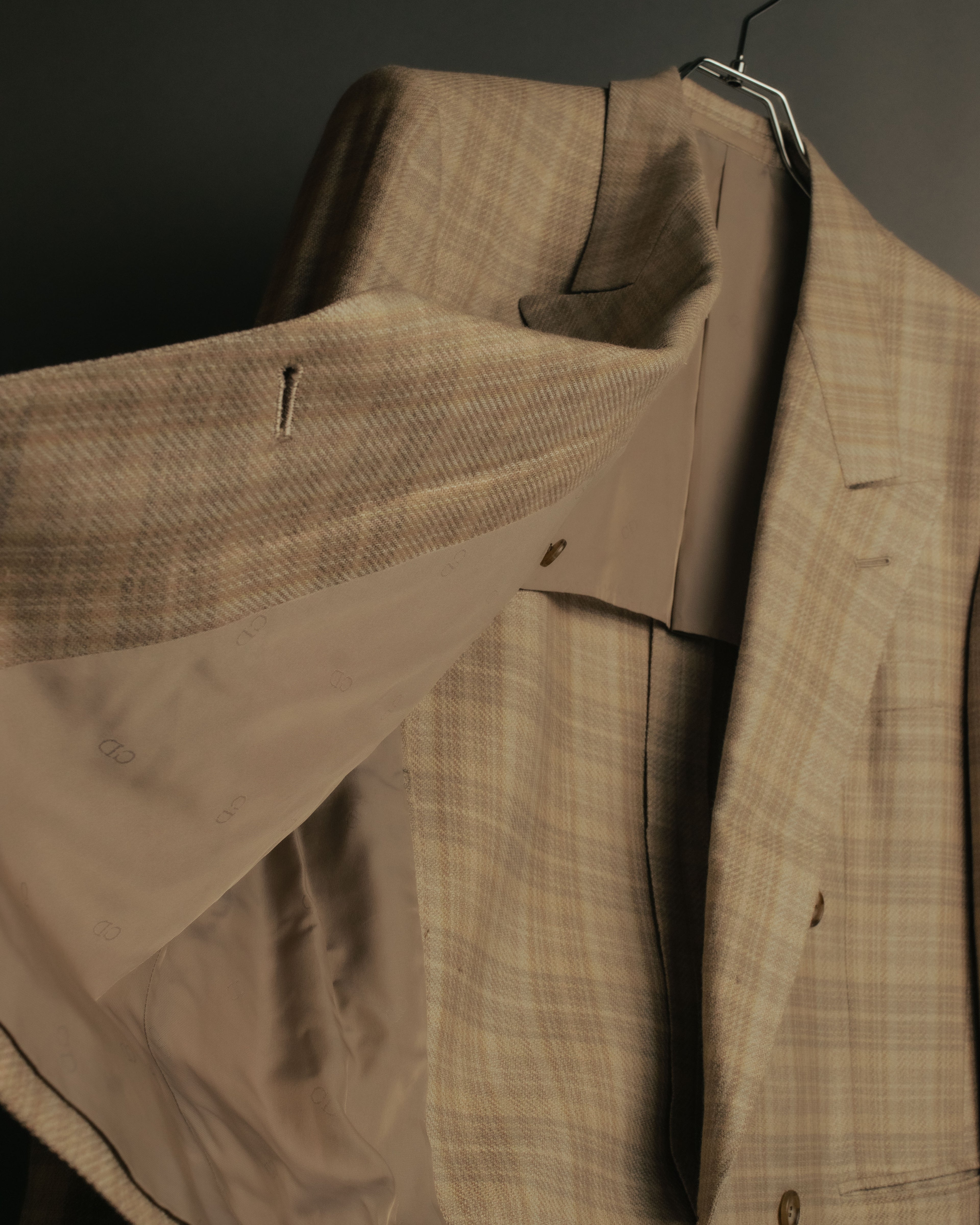 “Christian Dior MONSIEUR” 80’s-90’s Silk blend checked double breasted blazer