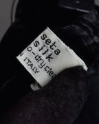 "CELINE" Pleated satin hem velvet flare skirt