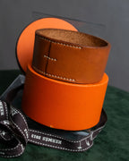 "HERMES" Camel brown color leather bangle