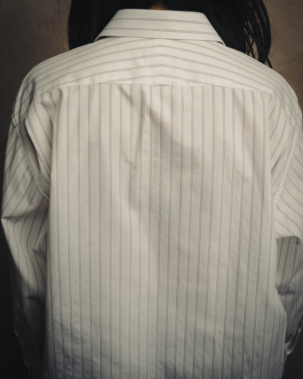 -SPECIAL- “HERMES” 80’s tonal jacquard pinstripe French cuff shirt
