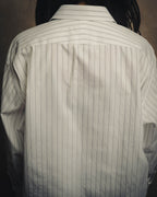 -SPECIAL- “HERMES” 80’s tonal jacquard pinstripe French cuff shirt
