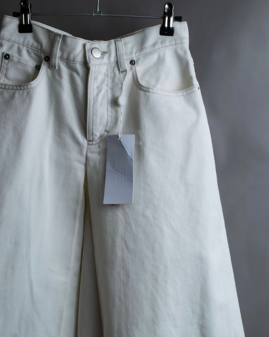 "MAISON MARGIELA" 21SS Washed raw cut flared cropped denim pants