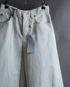 "MAISON MARGIELA" 21SS Washed raw cut flared cropped denim pants
