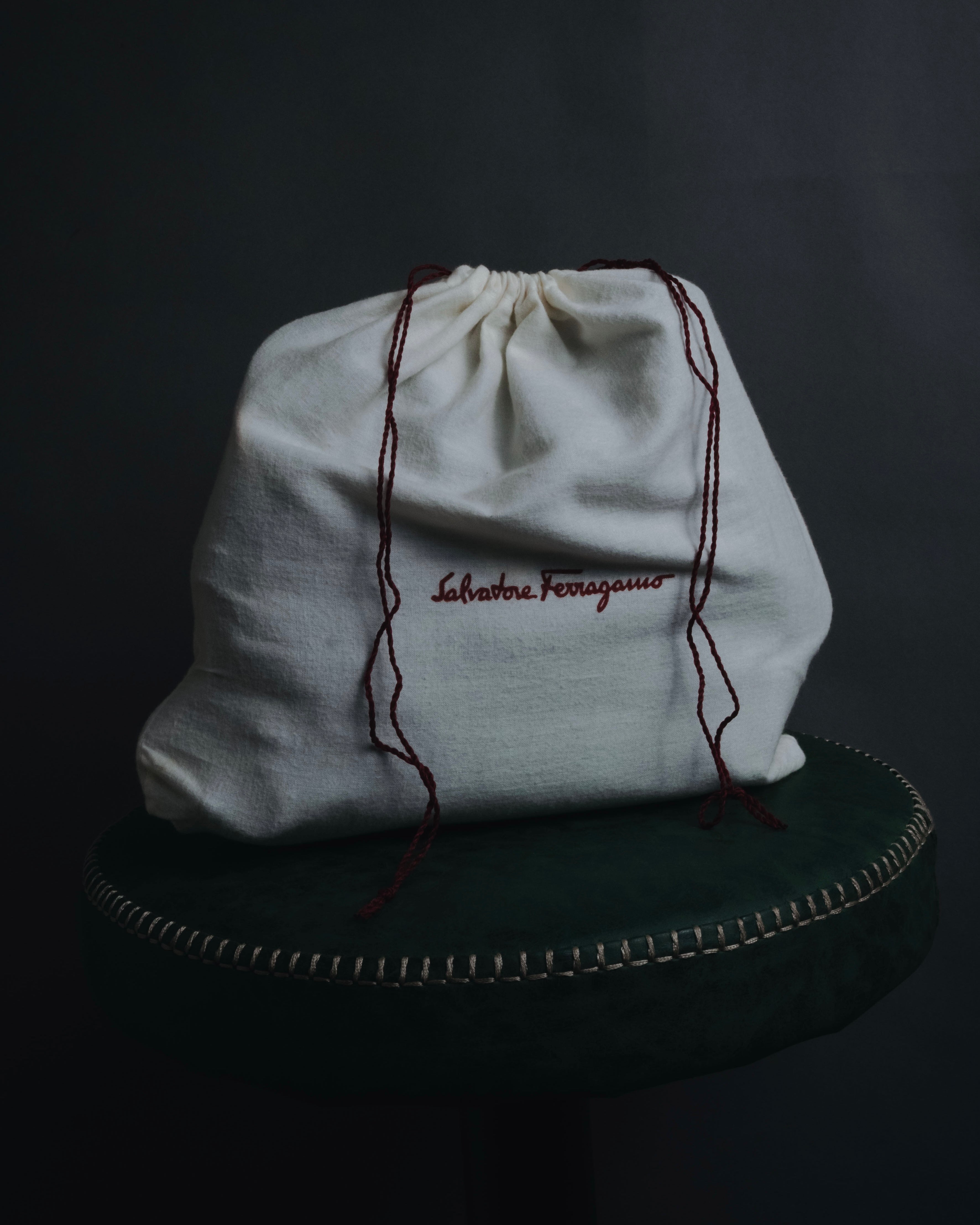 “Salvatore Ferragamo” Pebbled leather gancini hobo shoulder bag