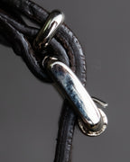 "Vintage intrecciato double buckle leather bracelet"