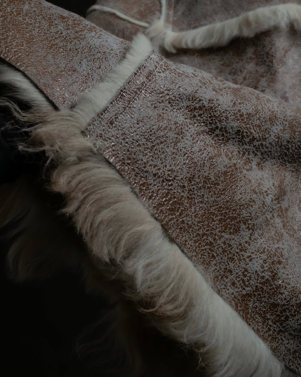 "Dolce &amp; Gabbana" Mouton &amp; knit combination design coat