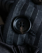 "GUCCI" Velour upper collar design thick stripe pattern chester coat