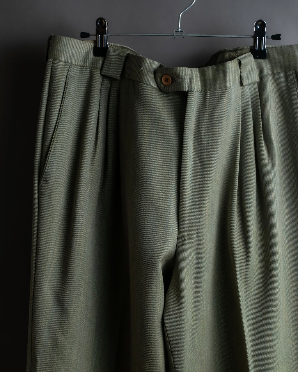 Vintage khaki green wide slacks
