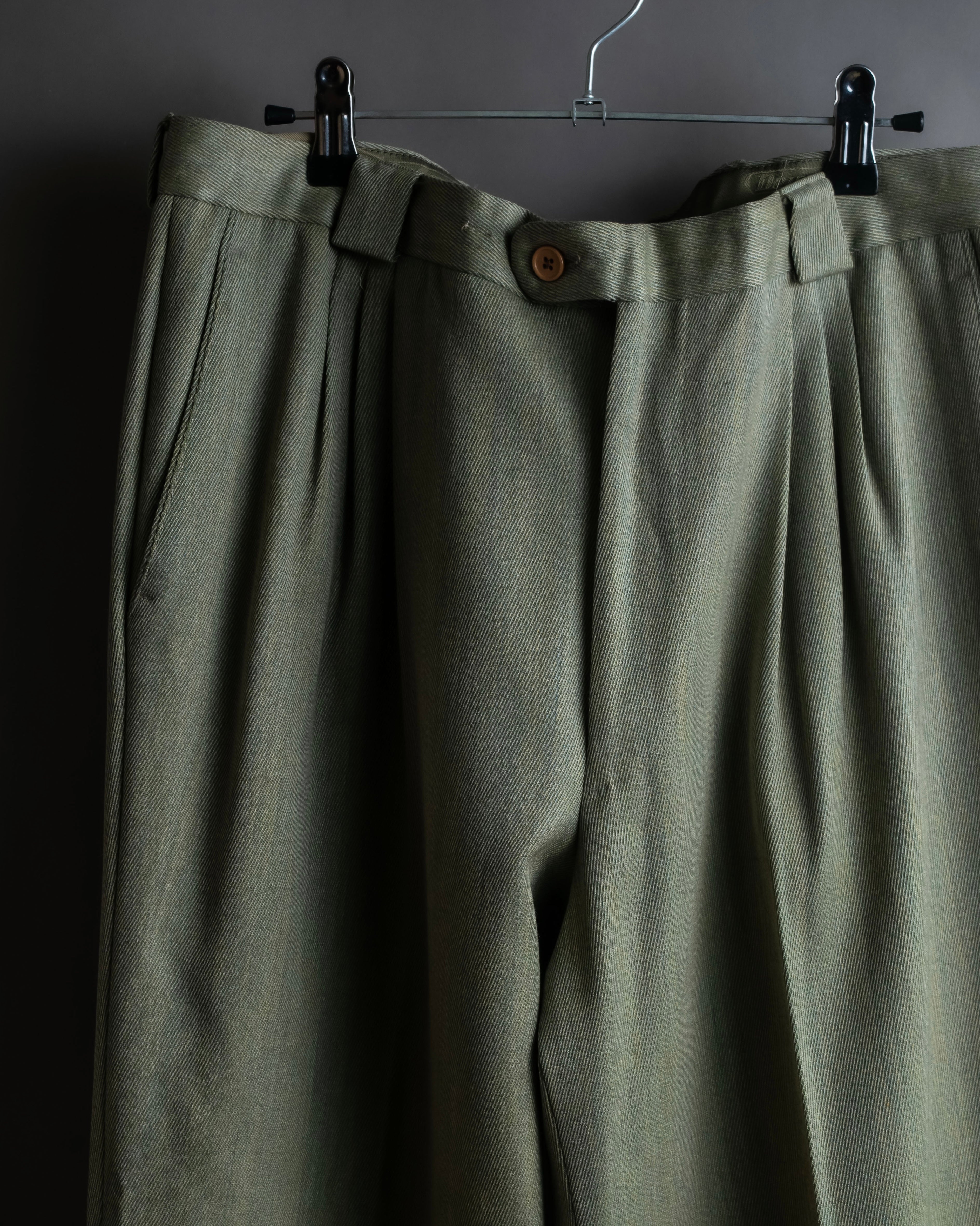 Vintage khaki green wide slacks
