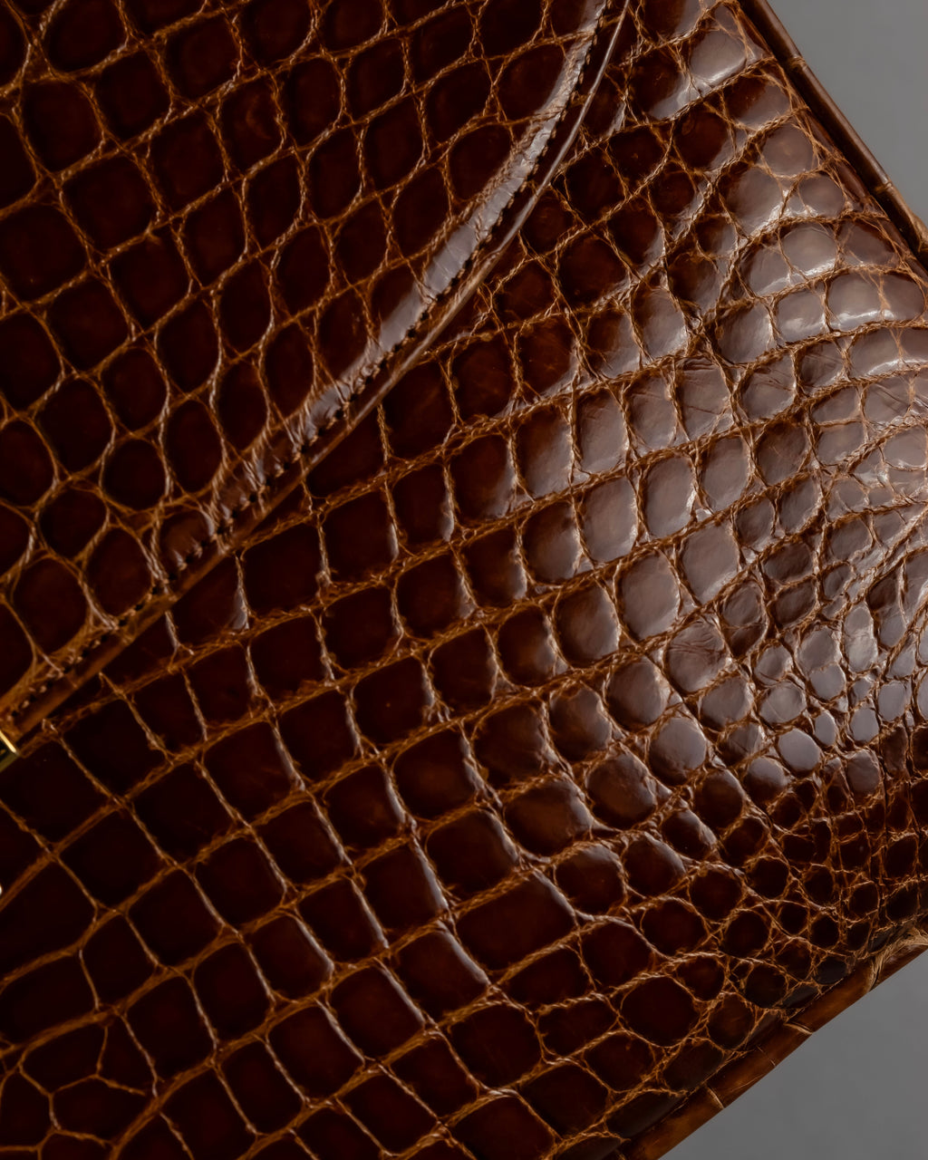 "Franco Parmiggiani" Turn lock design crocodile texture hand bag