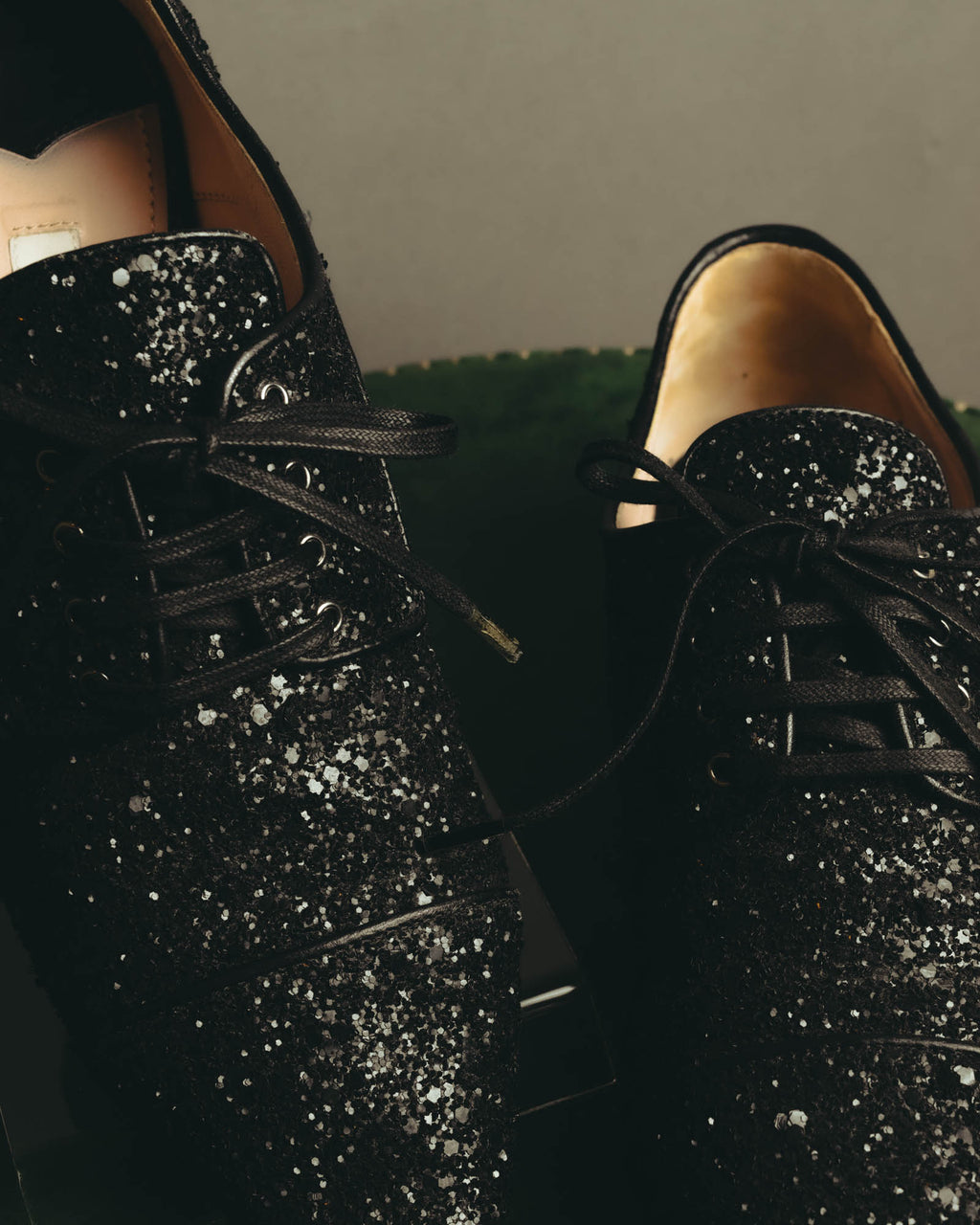 "Miu Miu" 2010's Embellished glitter lace-up oxford shoes
