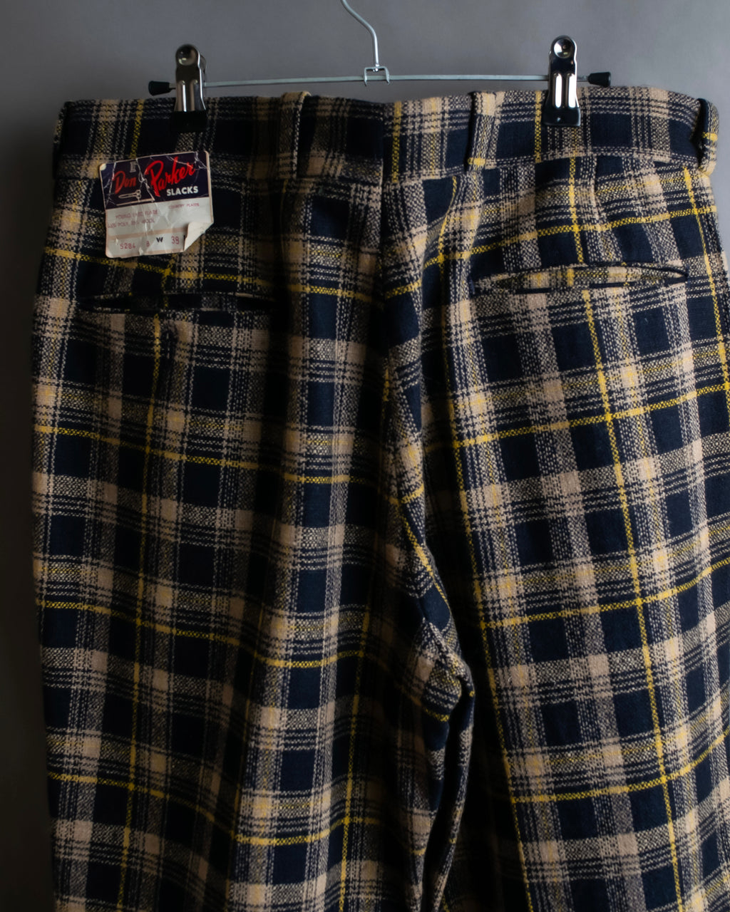 "Vintage tartan check wide tapered slacks"