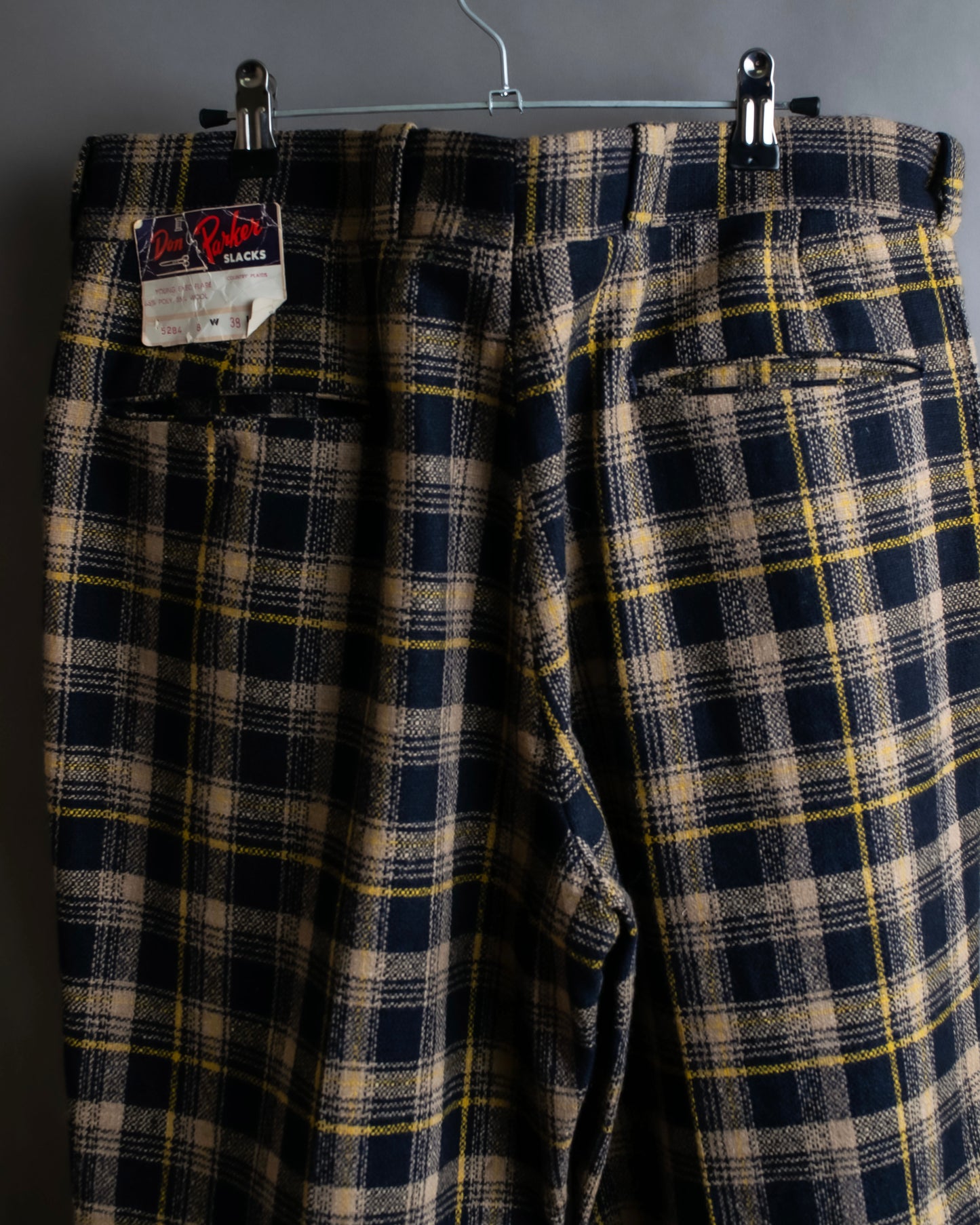 "Vintage tartan check wide tapered slacks"