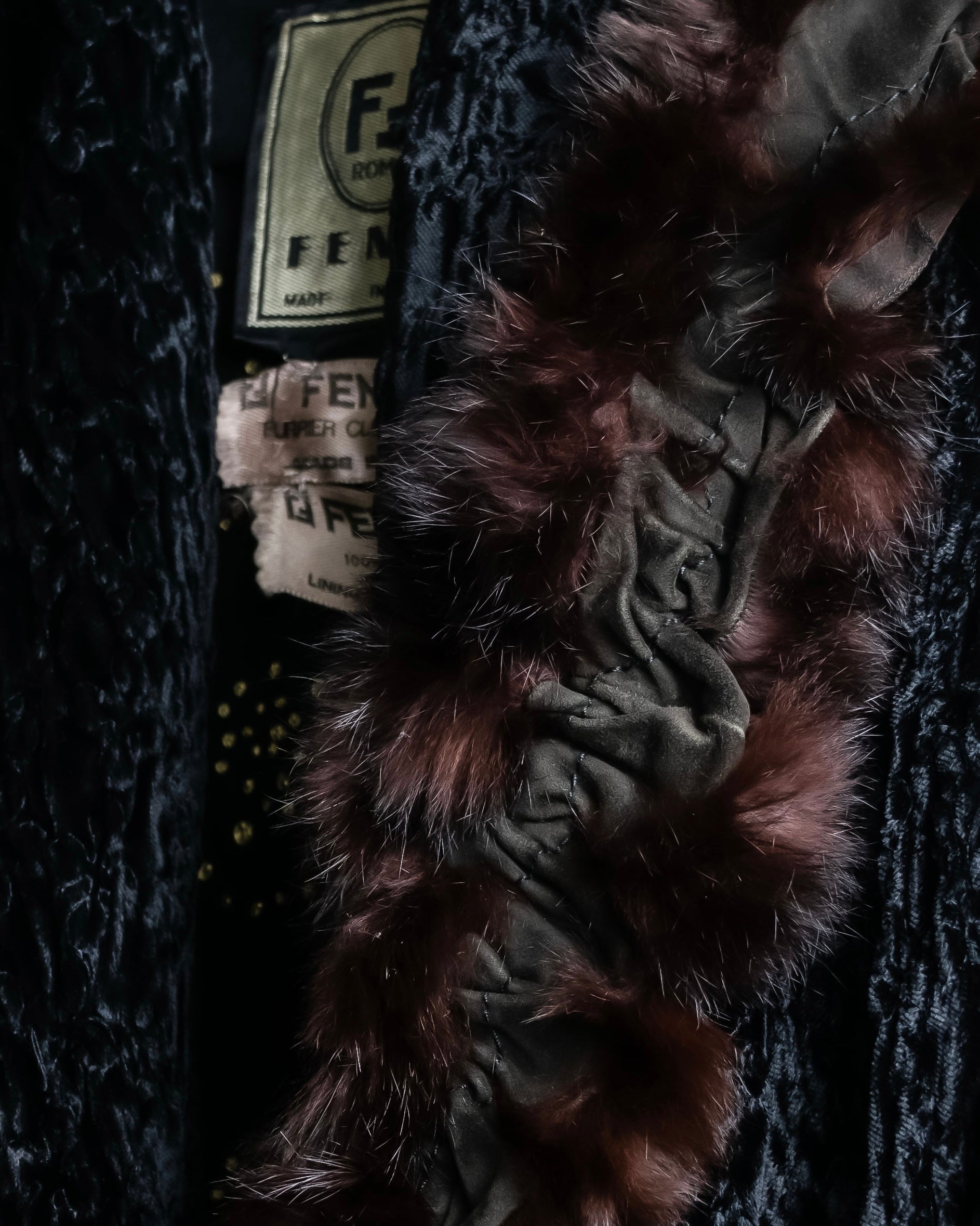 "FENDI" 1970's oversized astrakhan fur coat