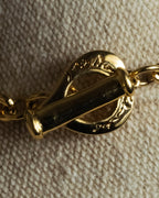 "YVES SAINT LAURENT" Vintage drop motif gold chain necklace