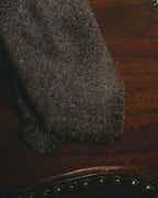 -SPECIAL- "Yves Saint Laurent" 90's-00's Charcoal grey wool textured knit tie